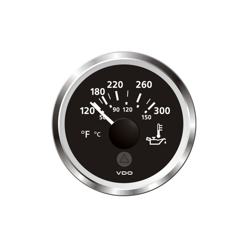 VDO ViewLine Motorolietemperatuur 300°F Chroom 52mm
