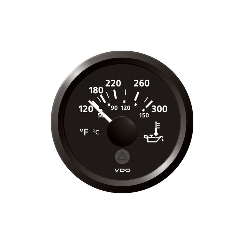 VDO ViewLine Motorolietemperatuur 300°F Zwart 52mm VDO ViewLine Motorolietemperatuur 300°F Zwart 52mm