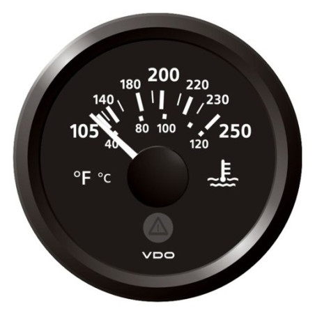 A2C59514178 Veratron ViewLine Cooling Water Temperature 250°F Black 52mm