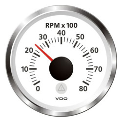 A2C59512327 Veratron ViewLine Tachometer 8,000 RPM White 52mm