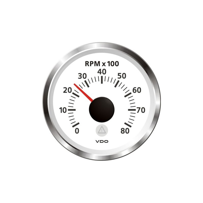 VDO ViewLine Tachometer 8.000 RPM White 52mm