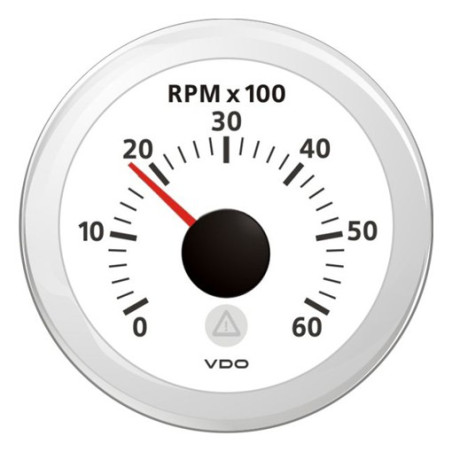 A2C59512348 Veratron ViewLine Tachometer 6,000 RPM White 52mm