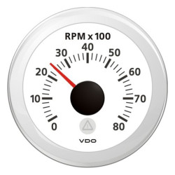 A2C59512349 Veratron ViewLine Tachometer 8,000 RPM White 52mm