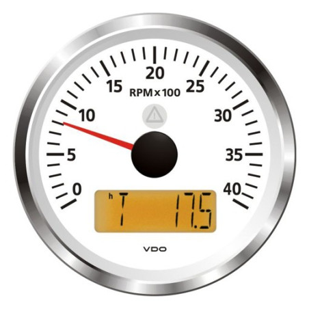 A2C59512360 Veratron ViewLine Tachometer 4,000 RPM White 85mm
