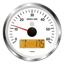 A2C59512362 Veratron ViewLine Tachometer 6,000 RPM White 85mm