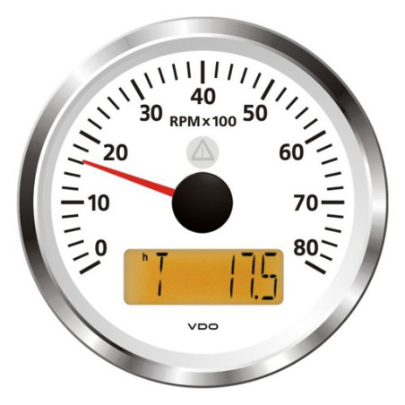 A2C59512364 Veratron ViewLine Tachometer 8,000 RPM White 85mm