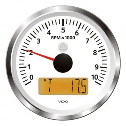 VDO ViewLine Tachometer 10.000 RPM White 85mm