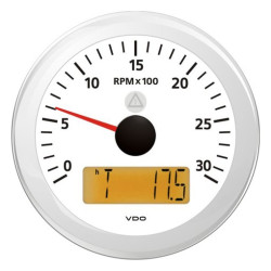 A2C59512396 Veratron ViewLine Tachometer 3,000 RPM White 85mm