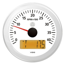 A2C59512397 Veratron ViewLine Tachometer 4,000 RPM White 85mm