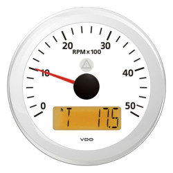 A2C59512398 Veratron ViewLine Tachometer 5,000 RPM White 85mm