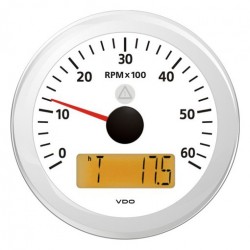 VDO ViewLine Tachometer 6.000 RPM White 85mm
