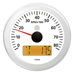 A2C59512401 Veratron ViewLine Tachometer 8,000 RPM White 85mm