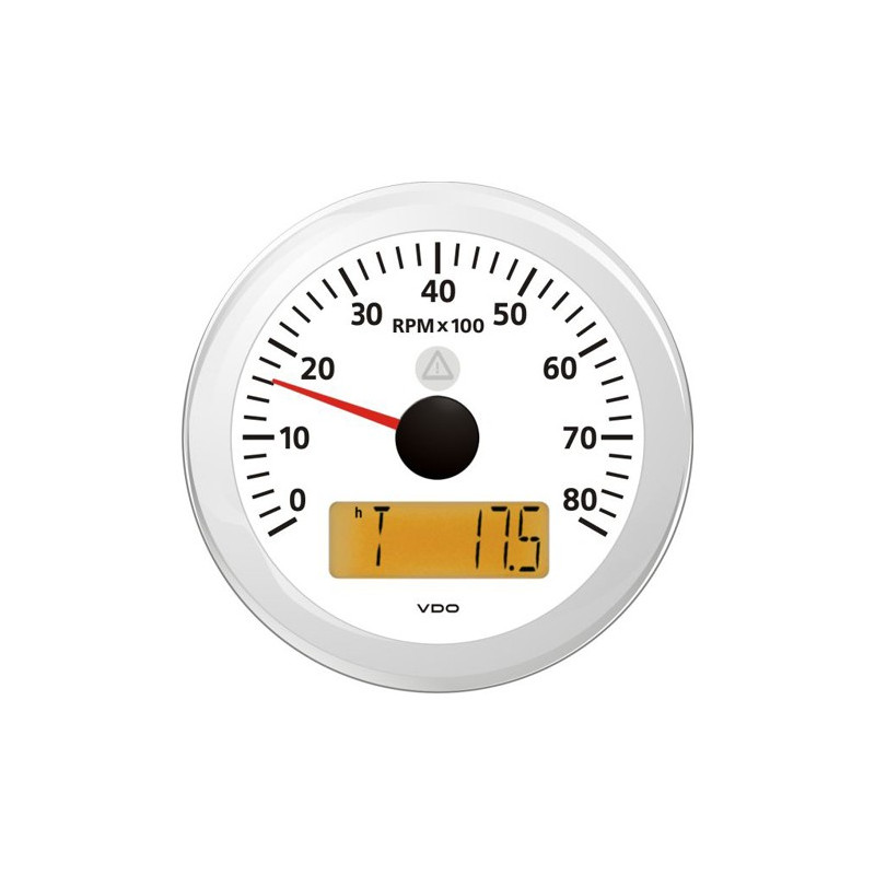 A2C59512401 Veratron ViewLine Tachometer 8,000 RPM White 85mm