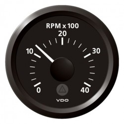 VDO ViewLine Toerenteller 4.000 RPM Zwart 52mm VDO ViewLine Toerenteller 4.000 RPM Zwart 52mm