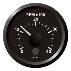 A2C59512322 Veratron ViewLine Tachometer 4,000 RPM Black 52mm