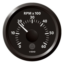 A2C59512323 Veratron ViewLine Tachometer 6,000 RPM Black 52mm