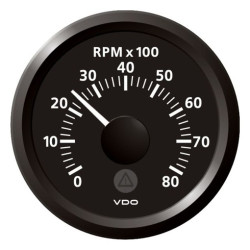 A2C59512324 Veratron ViewLine Tachometer 8,000 RPM Black 52mm