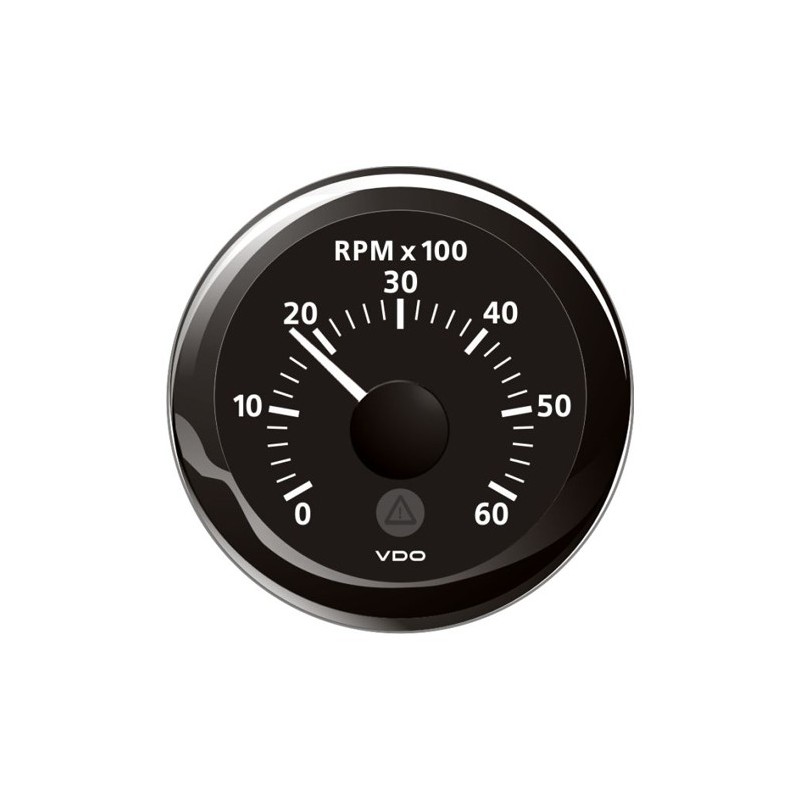 VDO ViewLine Toerenteller 6.000 RPM Zwart 52mm VDO ViewLine Toerenteller 6.000 RPM Zwart 52mm