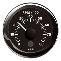 A2C59512346 Veratron ViewLine Tachometer 8,000 RPM Black 52mm