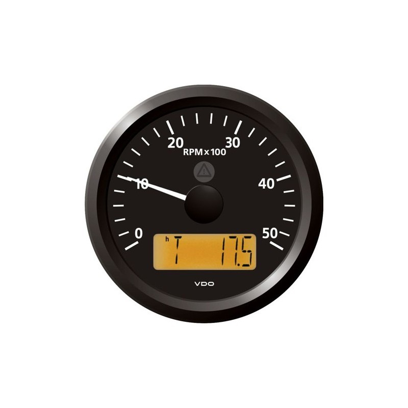 VDO ViewLine Toerenteller 5.000 RPM Zwart 85mm VDO ViewLine Toerenteller 5.000 RPM Zwart 85mm