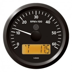 VDO ViewLine Tachometer 6.000 RPM Black 85mm