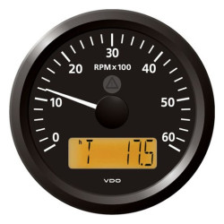 A2C59512355 Veratron ViewLine Tachometer 6,000 RPM Black 85mm