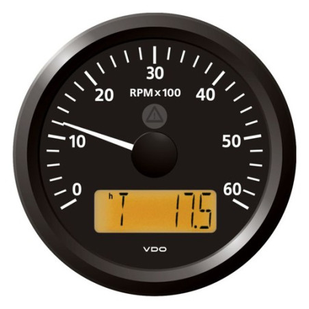 A2C59512355 Veratron ViewLine Tachometer 6,000 RPM Black 85mm
