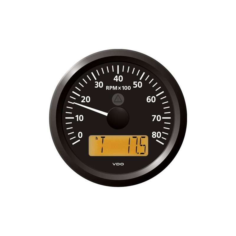 A2C59512357 Veratron ViewLine Tachometer 8,000 RPM Black 85mm