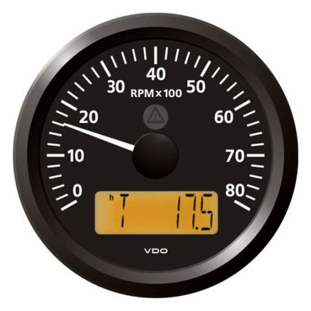 A2C59512357 Veratron ViewLine Tachometer 8,000 RPM Black 85mm