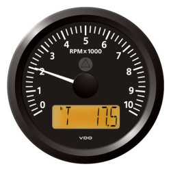 A2C59512358 Veratron ViewLine Tachometer 10,000 RPM Black 85mm