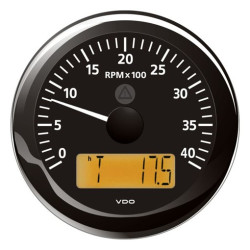A2C59512391 Veratron ViewLine Tachometer 4,000 RPM Black 85mm