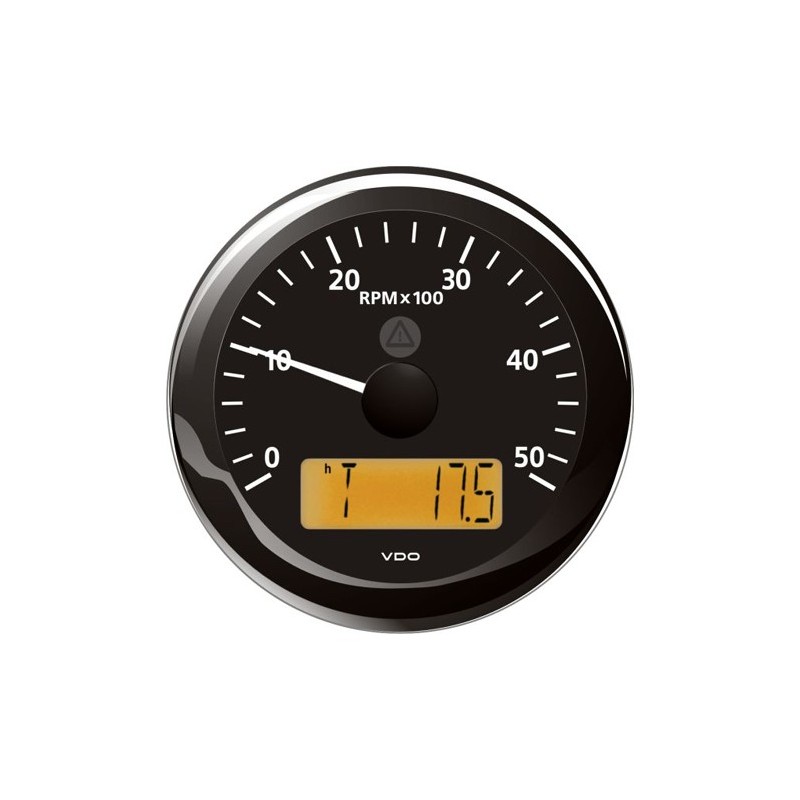 VDO ViewLine Tachometer 5.000 RPM Black 85mm