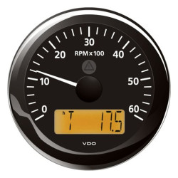 A2C59512393 Veratron ViewLine Tachometer 6,000 RPM Black 85mm