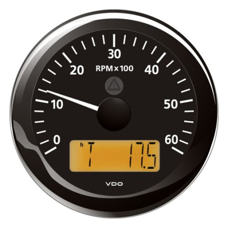 A2C59512393 Veratron ViewLine Tachometer 6,000 RPM Black 85mm