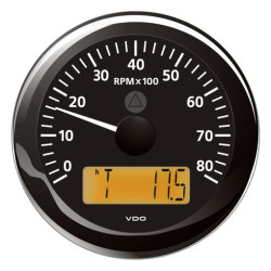 A2C59512395 Veratron ViewLine Tachometer 8,000 RPM Black 85mm