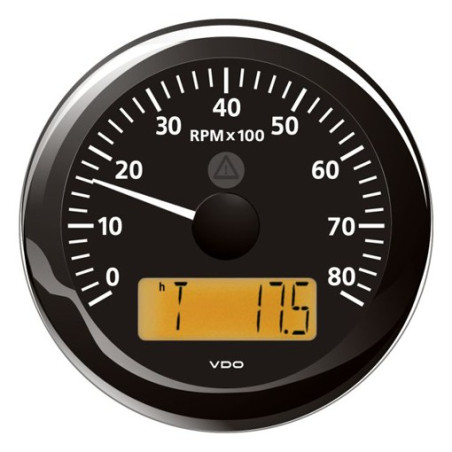 A2C59512395 Veratron ViewLine Tachometer 8,000 RPM Black 85mm
