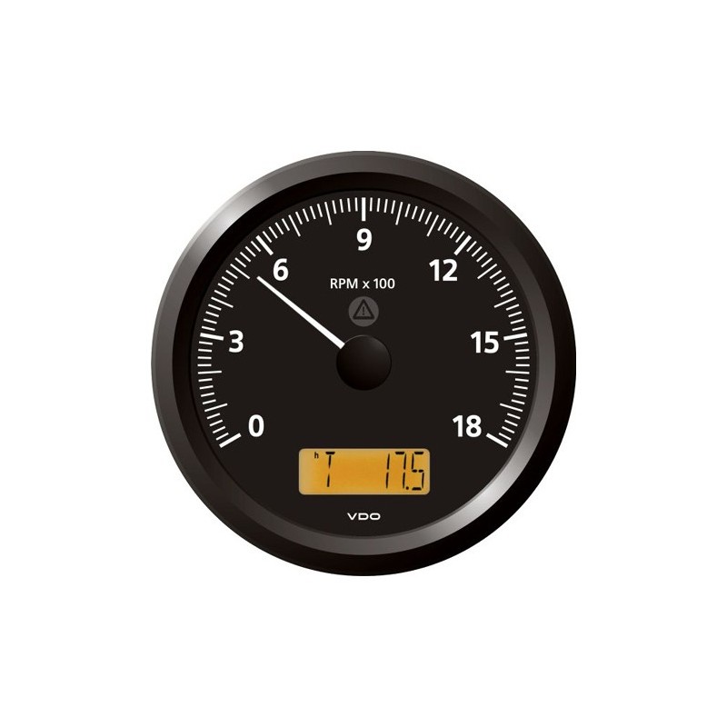VDO ViewLine Tachometer 1.800 RPM Black 110mm