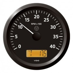 VDO ViewLine Toerenteller 4.000 RPM Zwart 110mm VDO ViewLine Toerenteller 4.000 RPM Zwart 110mm