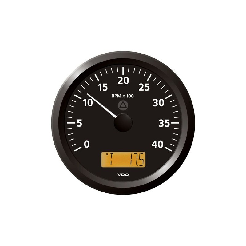 VDO ViewLine Toerenteller 4.000 RPM Zwart 110mm VDO ViewLine Toerenteller 4.000 RPM Zwart 110mm