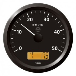VDO ViewLine Toerenteller 5.000 RPM Zwart 110mm VDO ViewLine Toerenteller 5.000 RPM Zwart 110mm