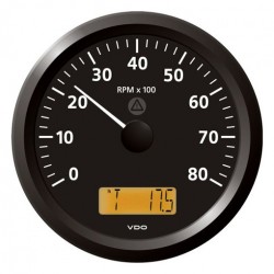 VDO ViewLine Toerenteller 8.000 RPM Zwart 110mm VDO ViewLine Toerenteller 8.000 RPM Zwart 110mm