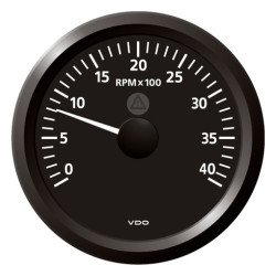 A2C59512437 Veratron ViewLine Tachometer 4,000 RPM Black 85mm