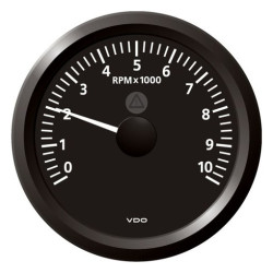 A2C59512439 Veratron ViewLine Tachometer 10,000 RPM Black 85mm