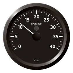 A2C59512445 Veratron ViewLine Tachometer 4,000 RPM Black 110mm