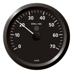 A2C59512446 Veratron ViewLine Tachometer 7,000 RPM Black 110mm