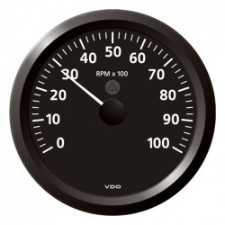 VDO ViewLine Toerenteller 10.000 RPM Zwart 110mm VDO ViewLine Toerenteller 10.000 RPM Zwart 110mm