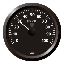 A2C59512447 Veratron ViewLine Tachometer 10,000 RPM Black 110mm