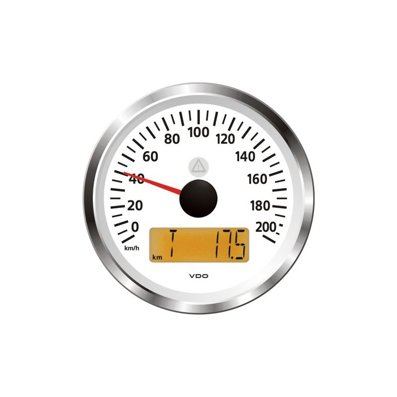 VDO ViewLine Snelheidsmeter 200 Km/h Wit 85mm VDO ViewLine Snelheidsmeter 200 Km/h Wit 85mm