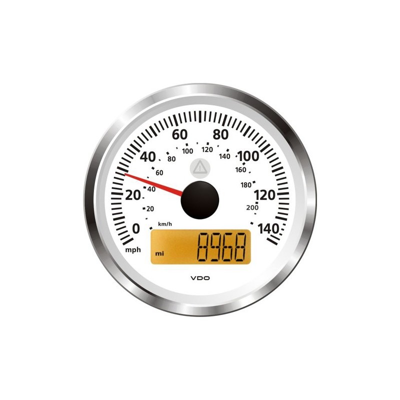 VDO ViewLine Snelheidsmeter 140 Mph Wit 85mm VDO ViewLine Snelheidsmeter 140 Mph Wit 85mm