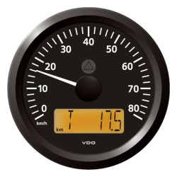 A2C59512368 Veratron ViewLine Speedometer 80 Km/h Black 85mm